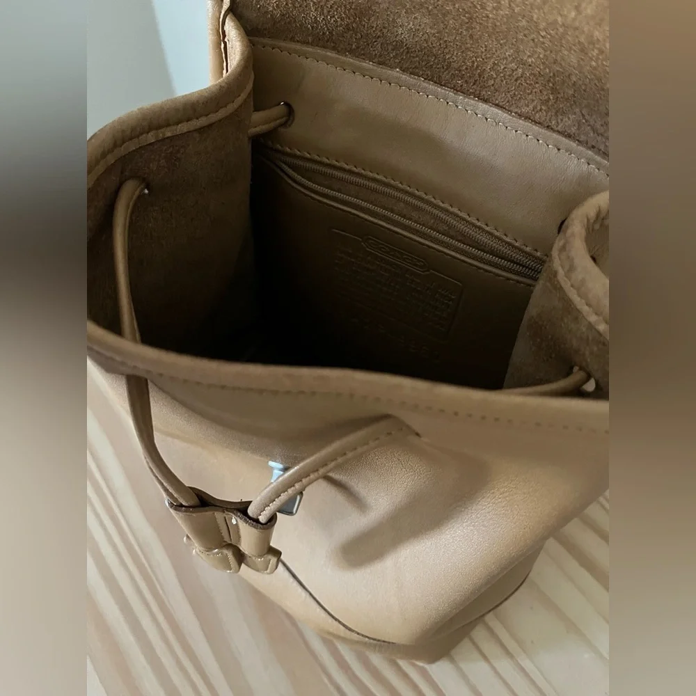 Coach Tan Leather Backpack